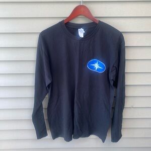 Gildan Polaris Black Long Sleeve Tee with Blue Logo